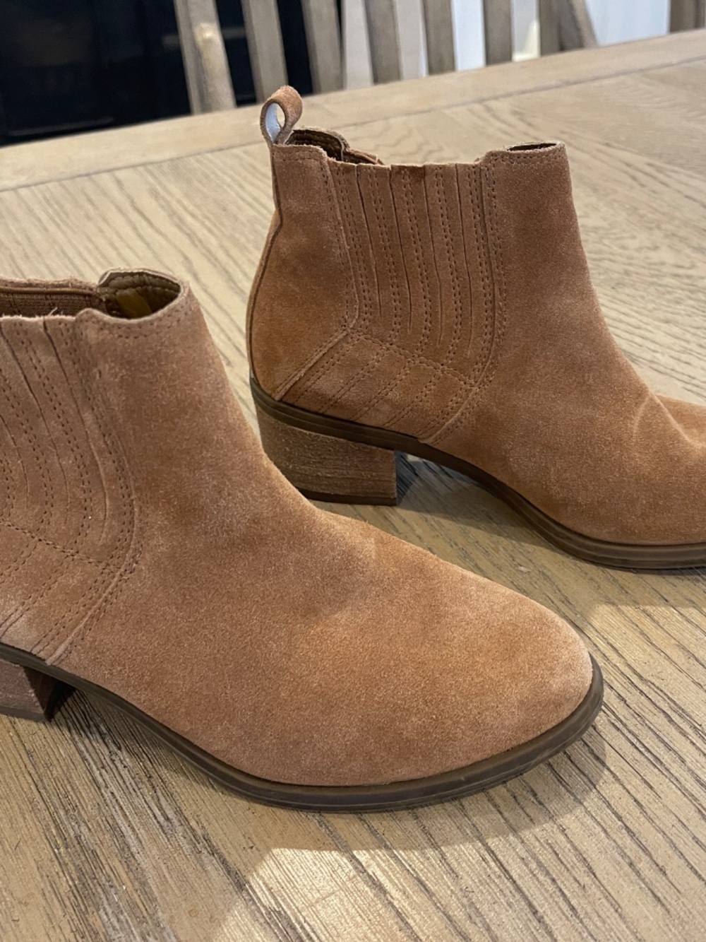 Franco Fortini Darcie genuine leather suede cognac ankle boot women 6.5